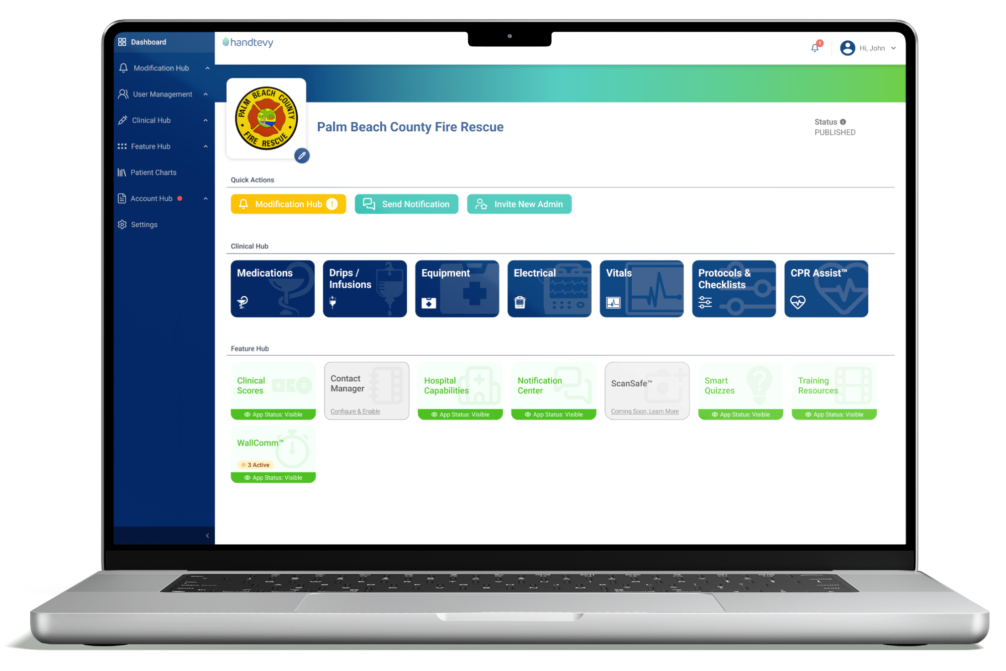 Handtevy Admin Portal Dashboard